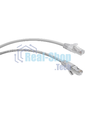 Шнур коммутационный Cabeus, кат. 5е, экр., F/UTP, RJ45/RJ45, LSZH, AWG24, 1м, серый