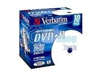 Диск DVD+R Verbatim 4.7Gb 16x Jewel case (10шт) Printable (43508)