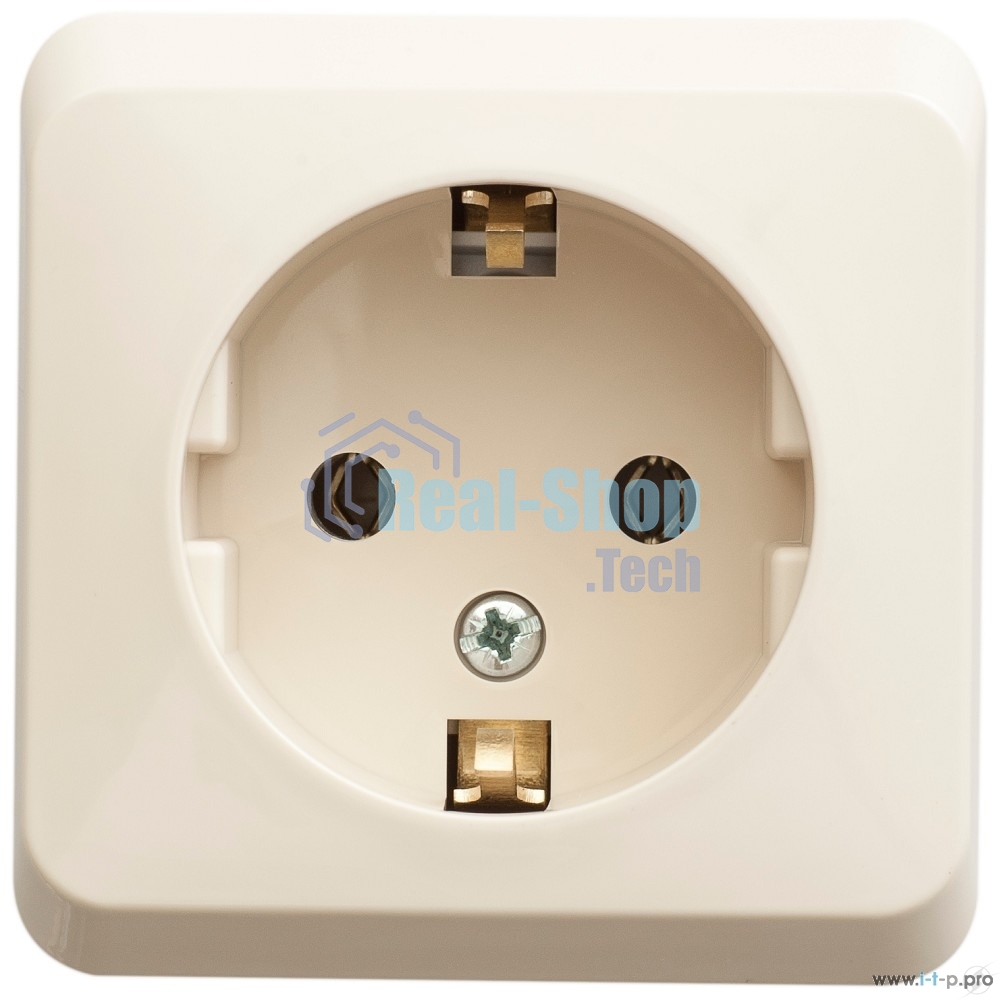 Розетка 1-м ОП Этюд 16А с заземл. крем. SchE PA16-003K