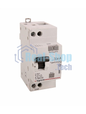 Выключатель автоматический дифференциального тока 1п (1P+N) C 10А 30мА тип AC 6кА RX3 Leg 419397