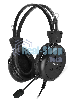 Гарнитура проводная с микрофоном A4Tech HU-30 черный 2м накладные USB оголовье