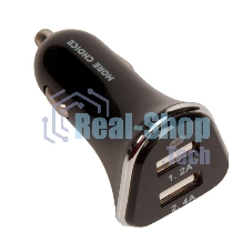 Автомобильная зарядка (от прикуривателя) 2USB 2.4A для Apple 8-pin More choice AC22i черный