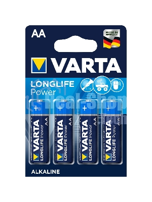 Батарейка Varta LONGLIFE POWER (HIGH ENERGY) LR6 AA BL4 Alkaline 1.5V (4906) (4/80/400) (4 шт.)