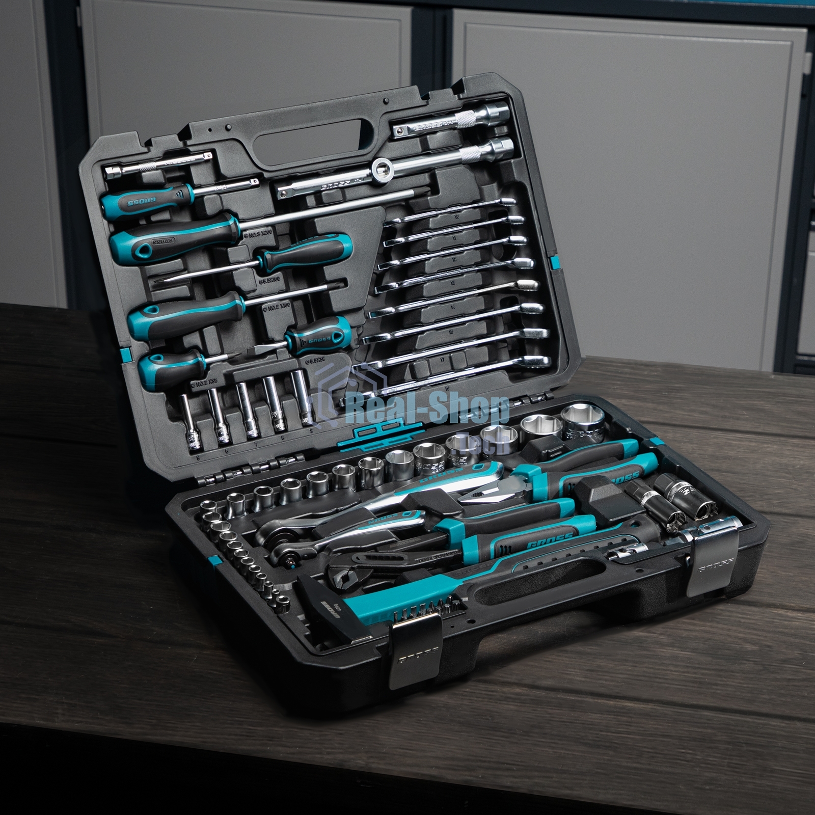 Набор инструментов Gross 76 предметов, 120 зубьев, CrV1/4, 1/2