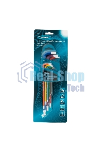 Набор ключей Gross 16400 имбусовых hex 1.5–10мм s2 9шт магнит экстра-длин. с шаром хром/краска