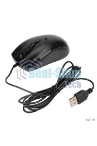 Мышь проводная Gembird MOP-110 черный, 1000 dpi, USB, кнопки - 3