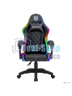 Кресло Defender ENERGY черный, экокожа, 120 кг, механизм качания