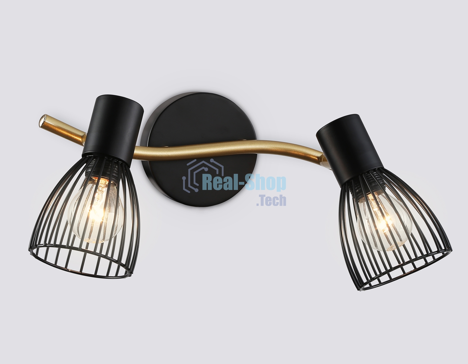 Светильник Ambrella light TR8660/2 BK/GD черный/золото E14/2 max 60W 330*100*170
