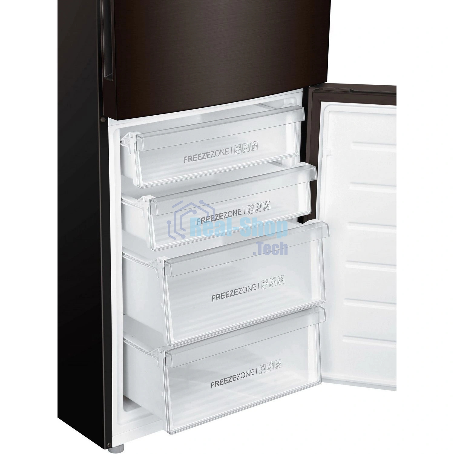 Холодильник Haier C4F740CDBGU1 графитовый двухкамерный 286/115л морозилка снизу, No Frost