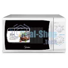 Микроволновая печь Midea MM720CFB белый, 20 л, 700 Вт, переключатели - поворотный механизм