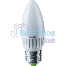 Лампа светодиодная Navigator NLL-C37-7-230-4K-E27-FR 7Вт свеча 4000К белый E27 560лм 176-264В