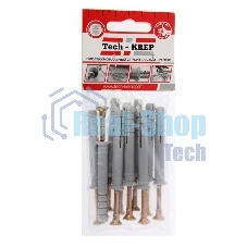 Дюбель-гвоздь 8х60 с потайной манжетой полипропилен (уп.10шт) пакет Tech-Krep 103904