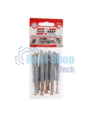 Дюбель-гвоздь 8х60 с потайной манжетой полипропилен (уп.10шт) пакет Tech-Krep 103904