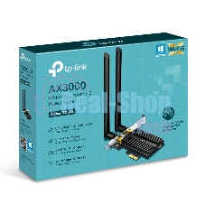 Адаптер Tp-Link ARCHER TX50E 11AX 3000Mbps dual-band PCI-E adapter, 2402Mbps at 5G and 574Mbps at 2.4G, support Bluetooth 5.0, WPA2 encryption, two external Antennas.