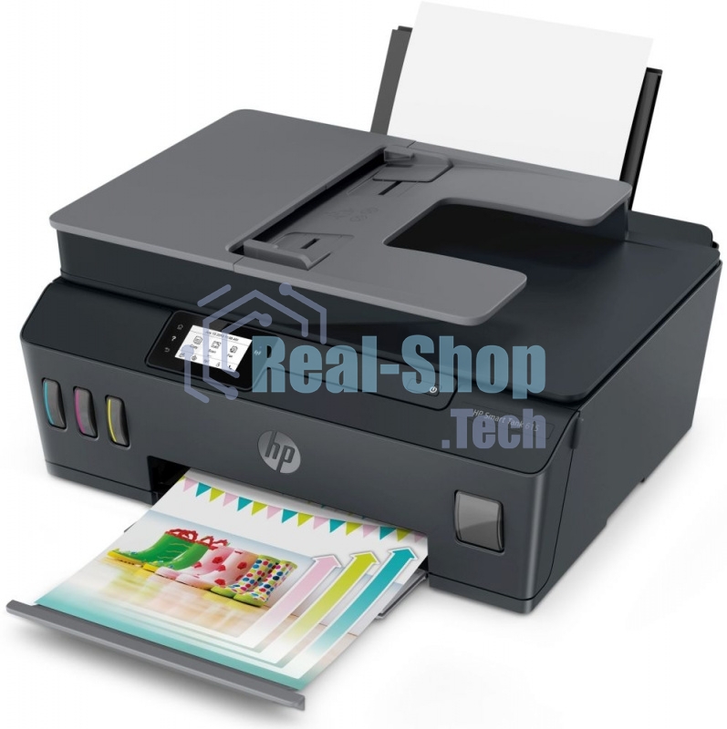 МФУ струйное HP Smart Tank 615 AiO (Y0F71A), A4, цветной, печ. до 22 стр/мин. (ч/б) до 16 стр/мин. (цвет), скан. до 5 стр/мин. (ч/б) 3 стр/мин. (цвет), 1200 x 1200 dpi (ч/б печать, скан.) 1200 x 4800 dpi (печать цвет), USB, Wi-Fi, BlueTooth, Air Print, Mopria