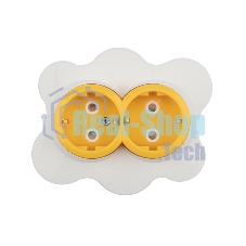 Розетка двойная Kranz HAPPY Яичница скрытой установки, с заземлением и защитными шторками, желтая/белая