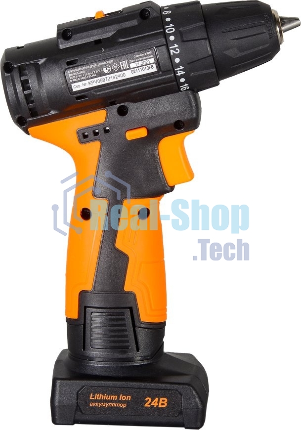 Дрель-шуруповерт аккумуляторная Вихрь ДА-24Л-2К/Б 72/14/24, Аккумуляторная, 24В, 2 АКБ, Кейс
