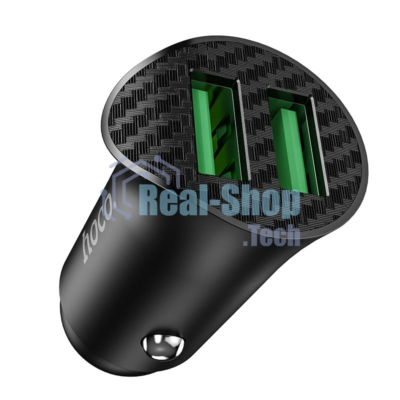 Авто ЗУ/QC 3.0/2 USB/HOCO HC-35027 Z39/Выход: 5V_9V_12V, 18W/черный