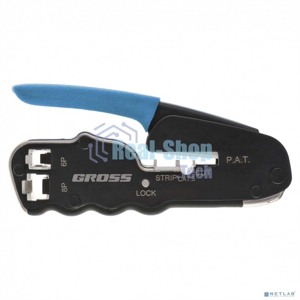 Клещи для обжима телефонных и компьютерных клемм Gross RJ45, 8P и RJ11/12, 6P, компакт., CAT5