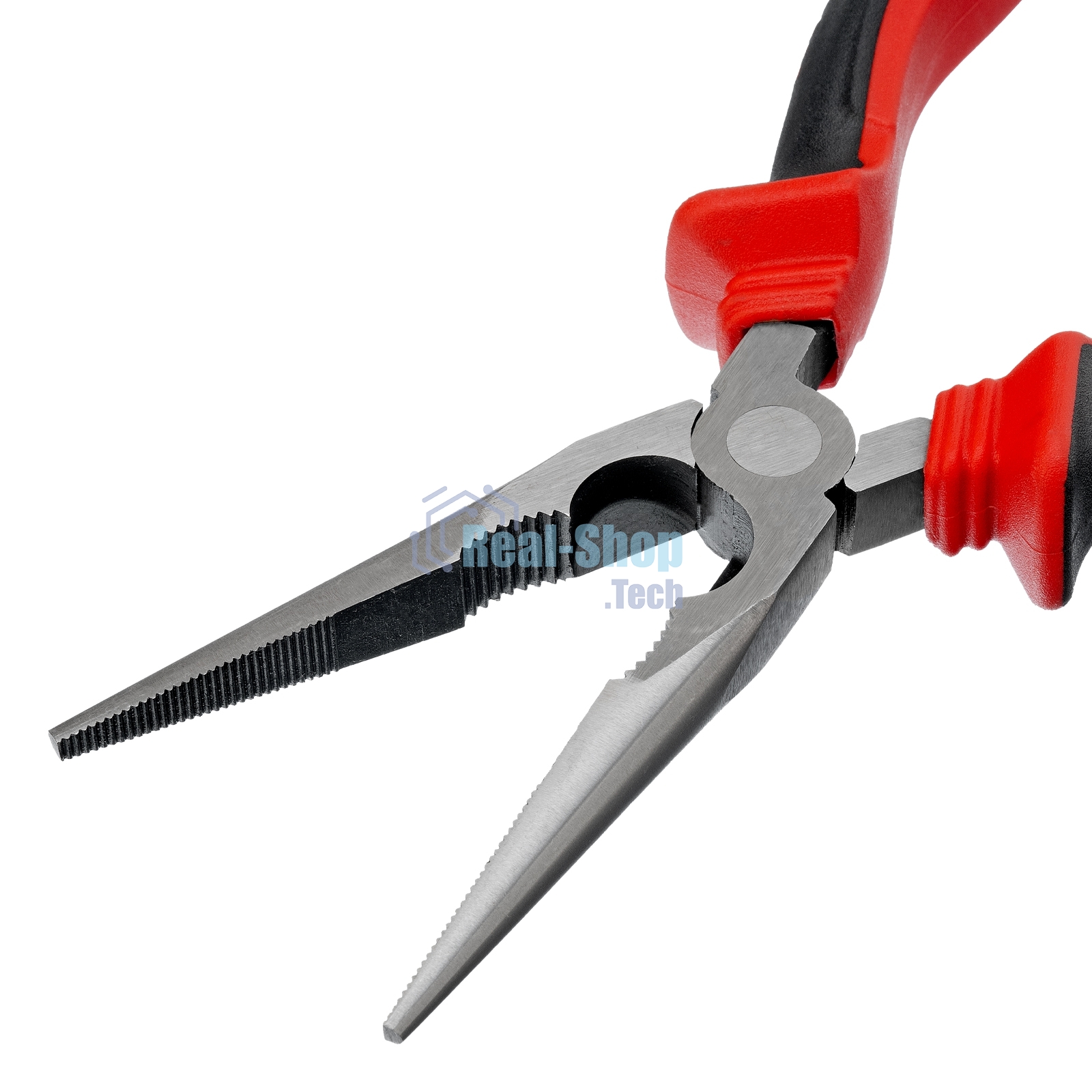 Длинногубцы прямые Matrix, 200 мм, хром-ванадий, двухкомпонентные рукоятки