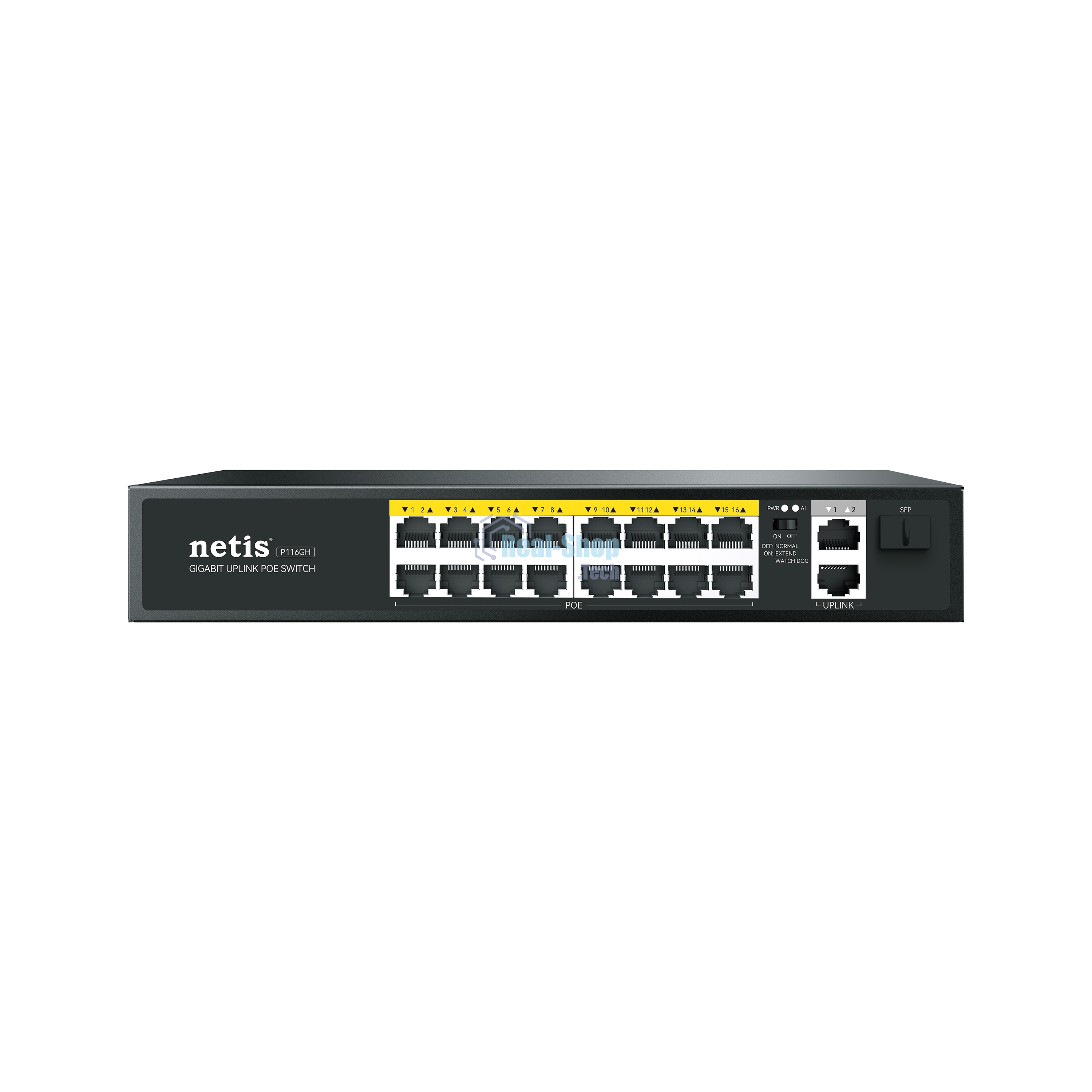 Коммутатор Netis 16PORT 10/100M 16POE+2XGE+SFP P116GH