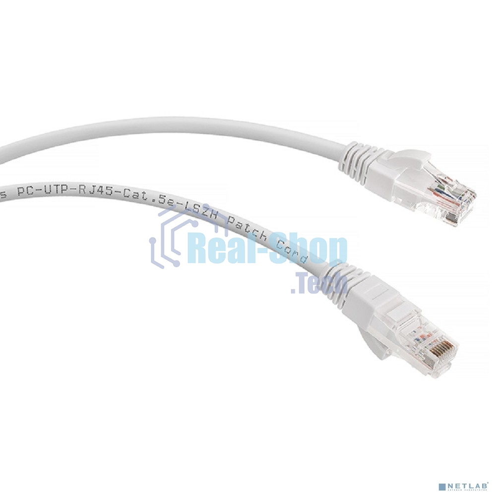 Шнур комм. Cabeus, кат. 5е, неэкр., U/UTP, RJ45/RJ45, LSZH, AWG24, 0.5м, белый