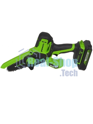 Цепная мини пила GreenWorks G24MCS10K2 аккумуляторная, 24v, 10 см, c АКБ 2АЧ и ЗУ (2008207UA)