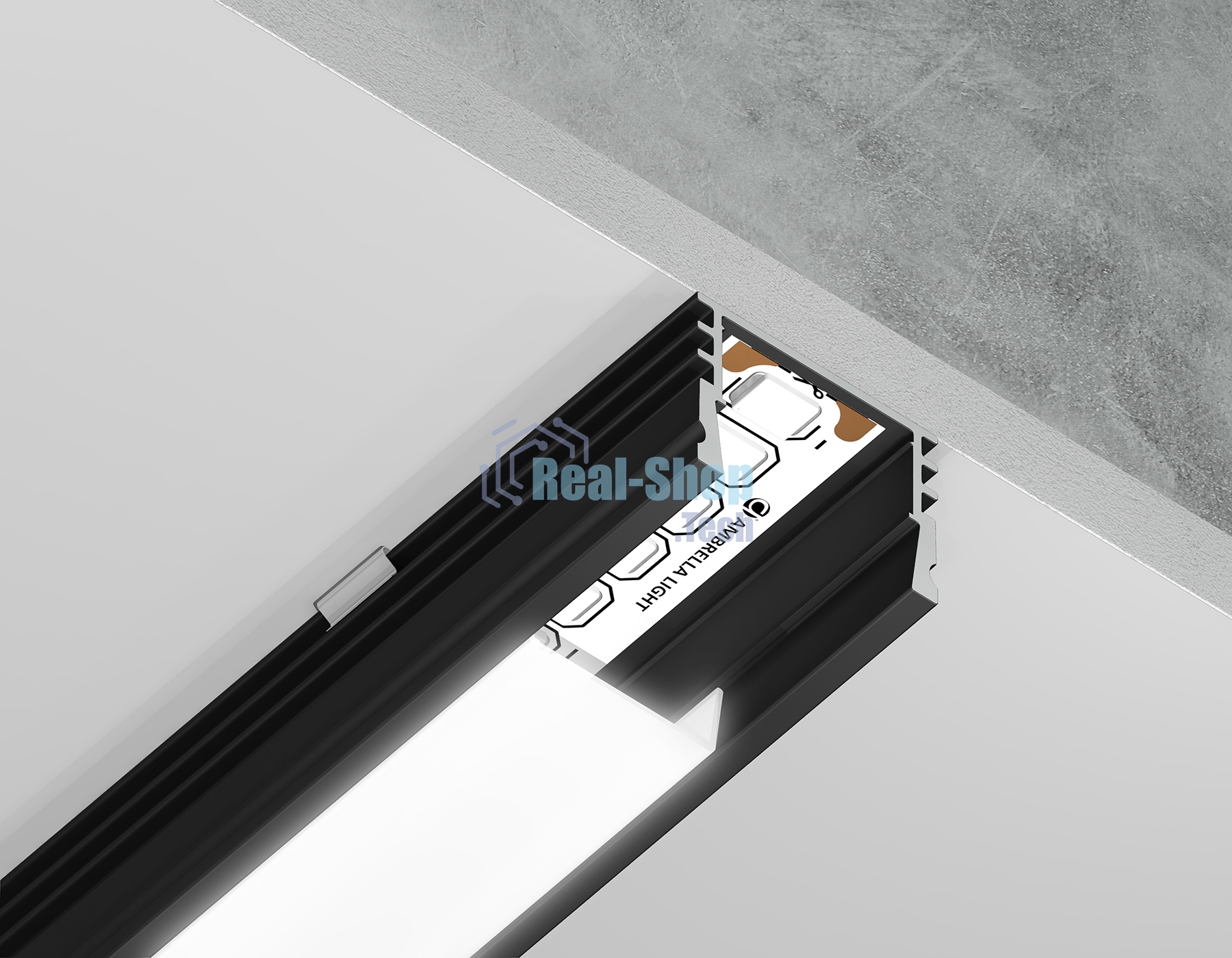 Алюминиевый профиль Ambrella light GP1750BK черный 2000*15.7*12