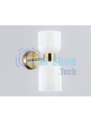 Настенный светильник Ambrella light LH56097/2 BS/FR латунь/белый матовый E14*2 max 40W 215*120*300