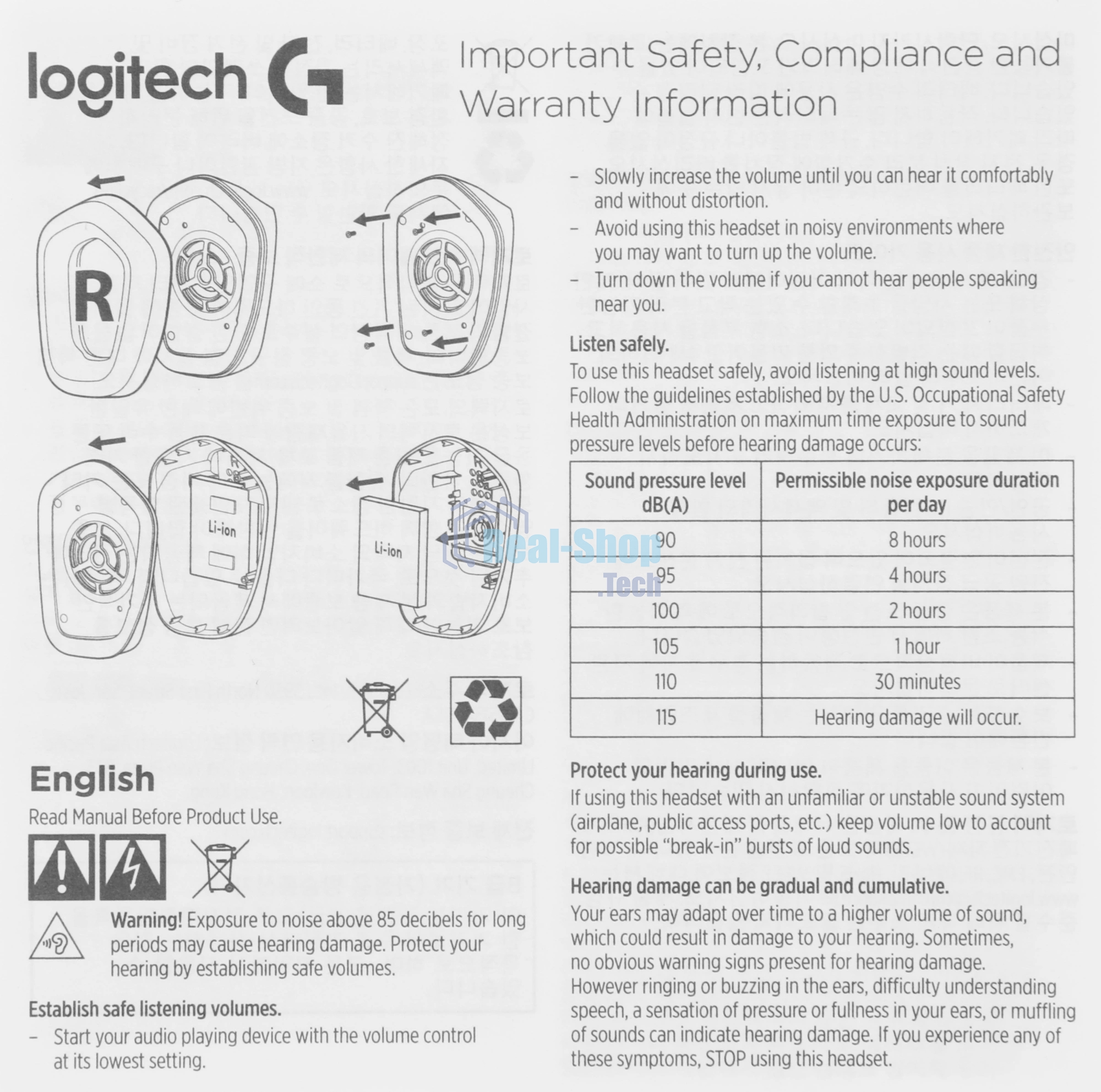 Гарнитура Logitech G435 чёрный-жёлтый, беспроводная, радиоканал, до 18 ч
