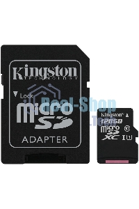 Флеш карта microSDHC 128Gb microSDXC Kingston SDCS2/128Gb Class10 UHS-I Canvas Select up to 100Mb/s с адапт.