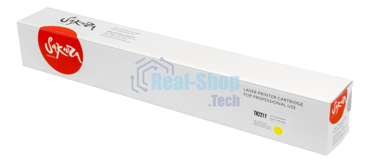 Тонер-туба Sakura KMTN-221Y (A8K3250) для Konica Minolta, желтый, 21000 к.