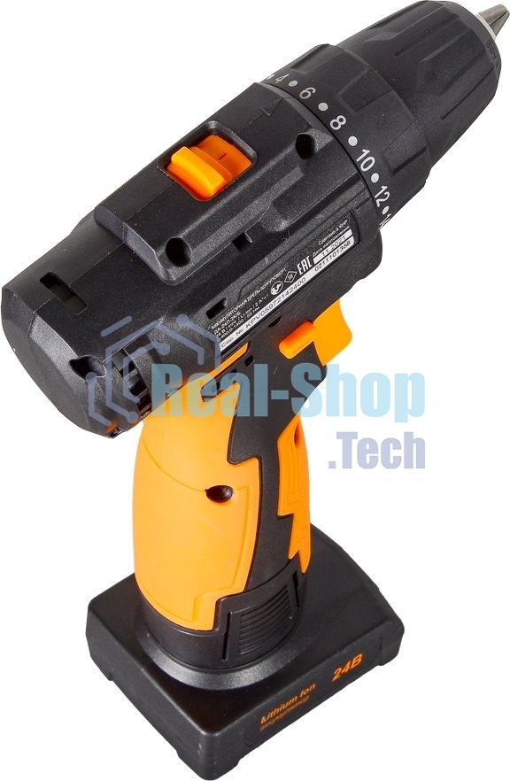 Дрель-шуруповерт аккумуляторная Вихрь ДА-24Л-2К/Б 72/14/24, Аккумуляторная, 24В, 2 АКБ, Кейс