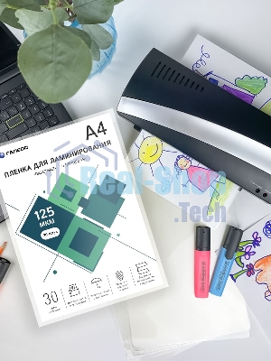 Пленка для ламинирования ГЕЛЕОС, А4, 125 мкм 30 шт./ Пленка для ламинирования A4, 216х303 (125 мкм) глянцевая 30 шт LPA4-125-30