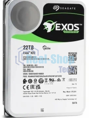 Жесткий диск Seagate HDD Exos X22 ST22000NM001E 22Tb 7200rpm SATA-III 512Mb 3.5