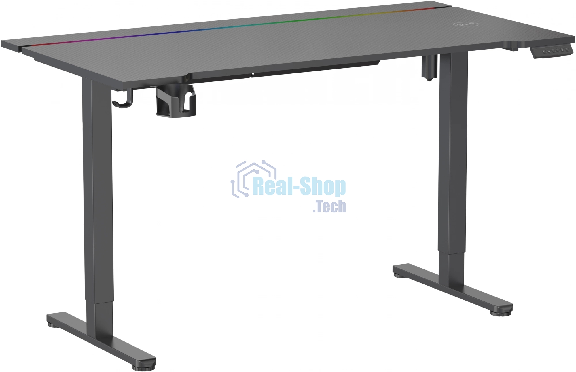 Стол компьютерный Cactus CS-EDXL-GbK столешница МДФ, черный карбон, каркас черный 140x60 см