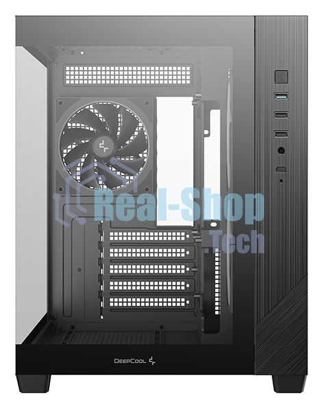 Компьютерный корпус Deepcool CG330 3F без БП, боковое окно (панорама), 3x120мм ARGB PWM вентилятора, черный, mATX