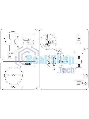 Настенный светильник Ambrella light LH56097/2 BS/FR латунь/белый матовый E14*2 max 40W 215*120*300