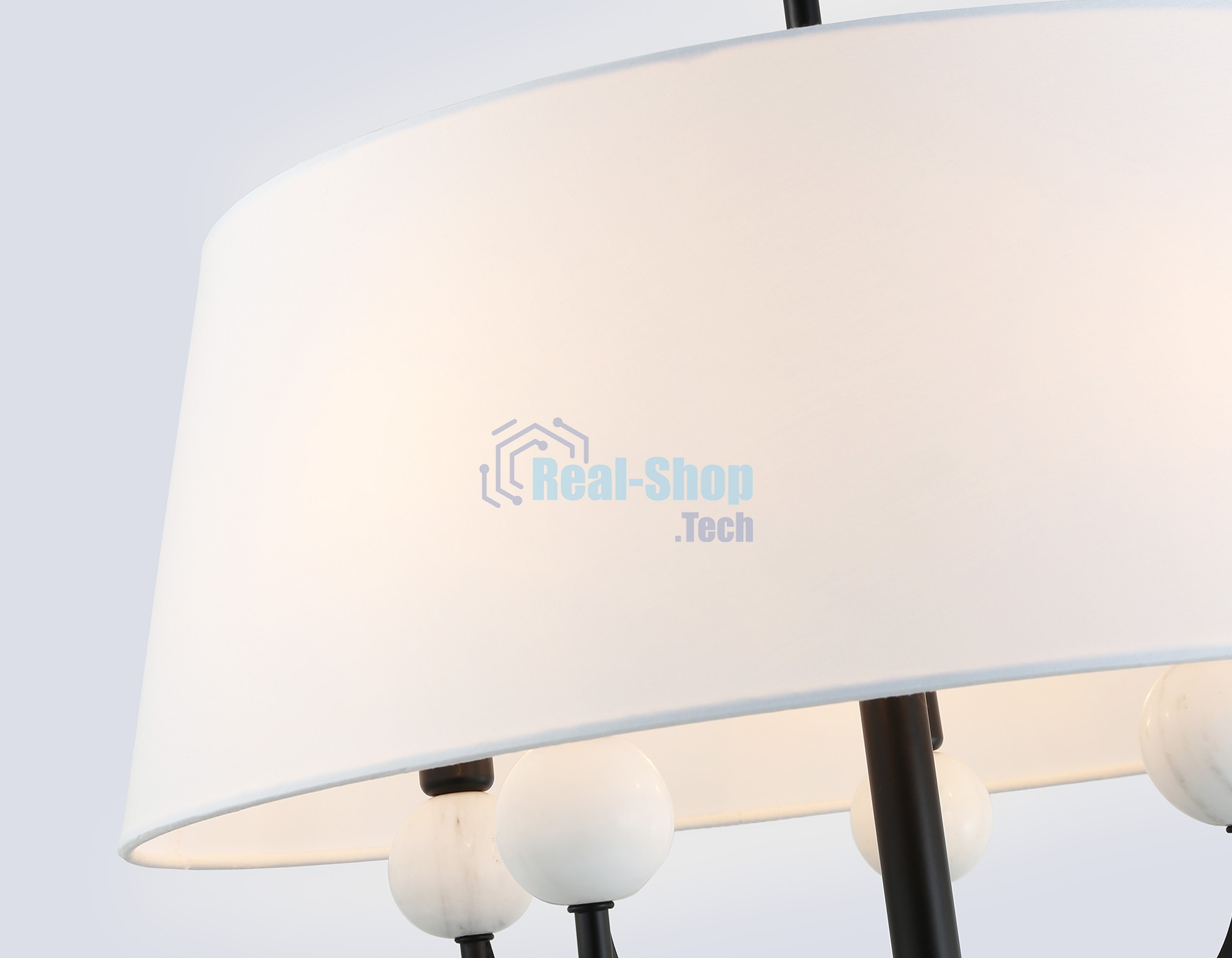 Люстра Ambrella light LH75150/5 BK/FR черный/белый матовый E14*5 max 40W D580*590