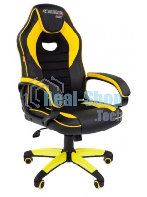 Кресло игровое Chairman game 16 Россия экопремиум черный/желтый (7028514)