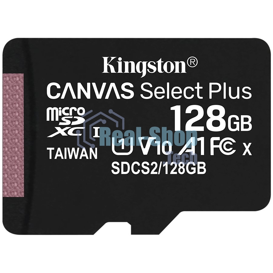 Флеш карта Kingston 128Gb micSDXC Canvas Select Plus 100R A1 C10 Single Pack w/o ADP EAN: 740617299076
