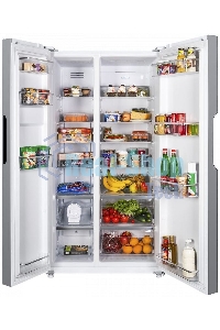 Холодильник Maunfeld MFF177NFW белый глянец двухкамерный 263/170л морозилка сбоку, No Frost, Side by Side