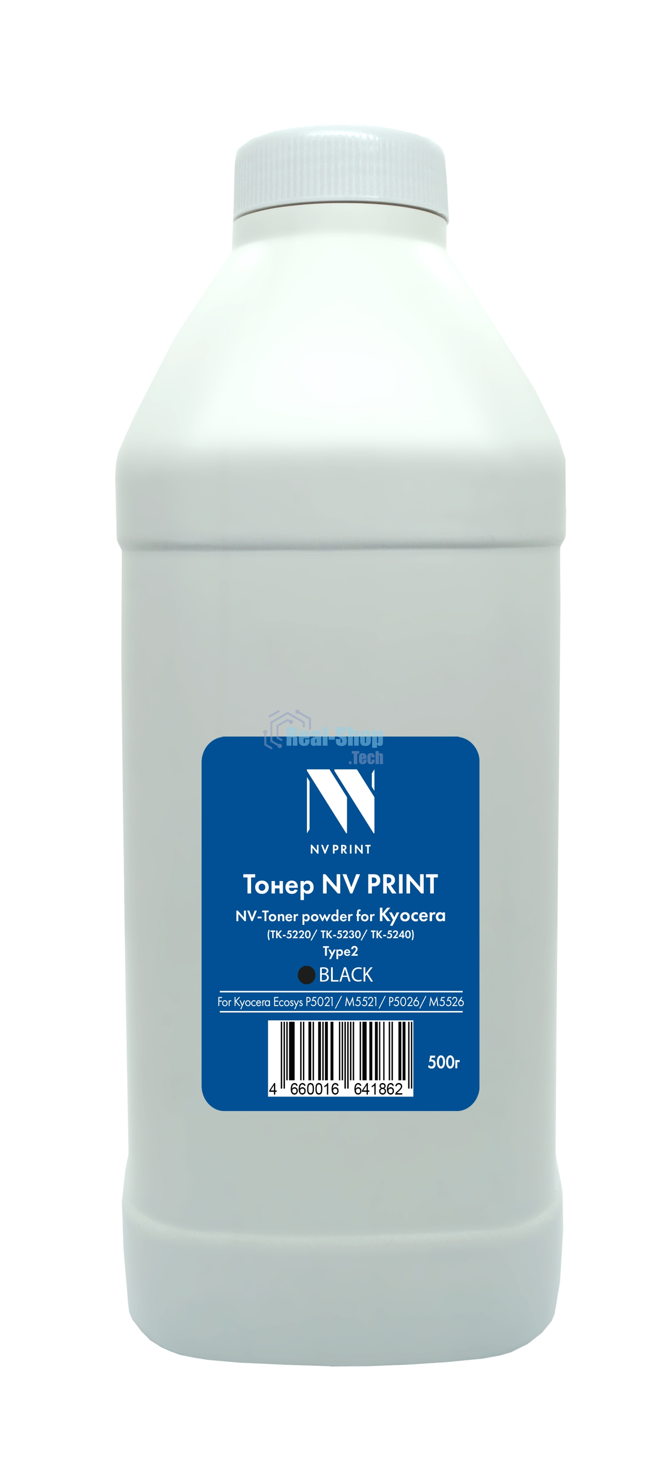 Тонер NVPrint Kyocera TK-5220/TK-5230/TK-5240 Tуре2 (500г) черный для Ecosys P5021, M5521, P5026, M5526