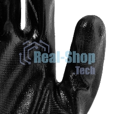 Перчатки полиэфирные Сибртех с черным нитрильным покрытием, размер 9, 13 класс вязки