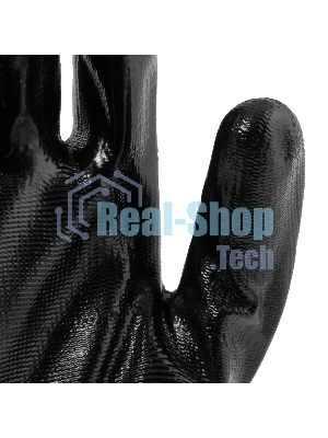 Перчатки полиэфирные Сибртех с черным нитрильным покрытием, размер 9, 13 класс вязки