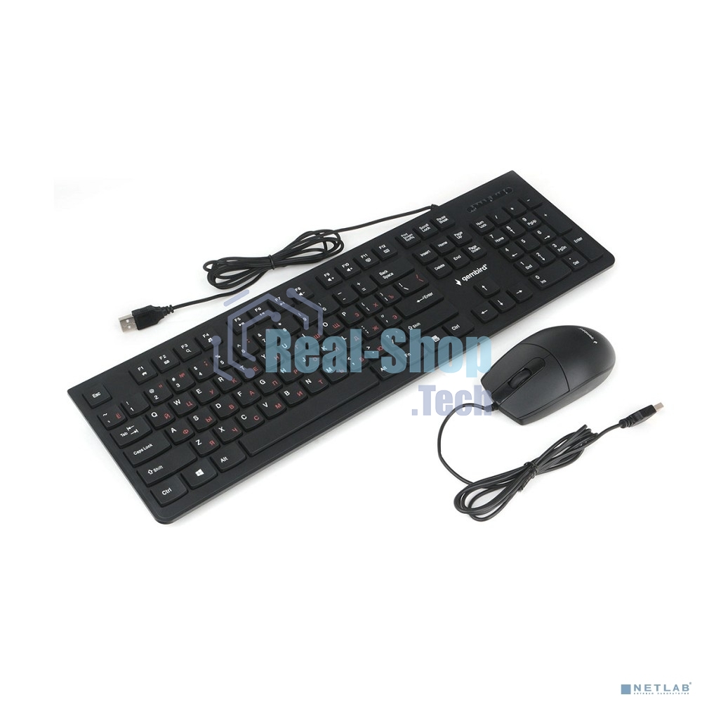 Комплект клавиатура+мышь проводные Gembird KBS-9050, черный,104кл, 3кн., каб.1.5м