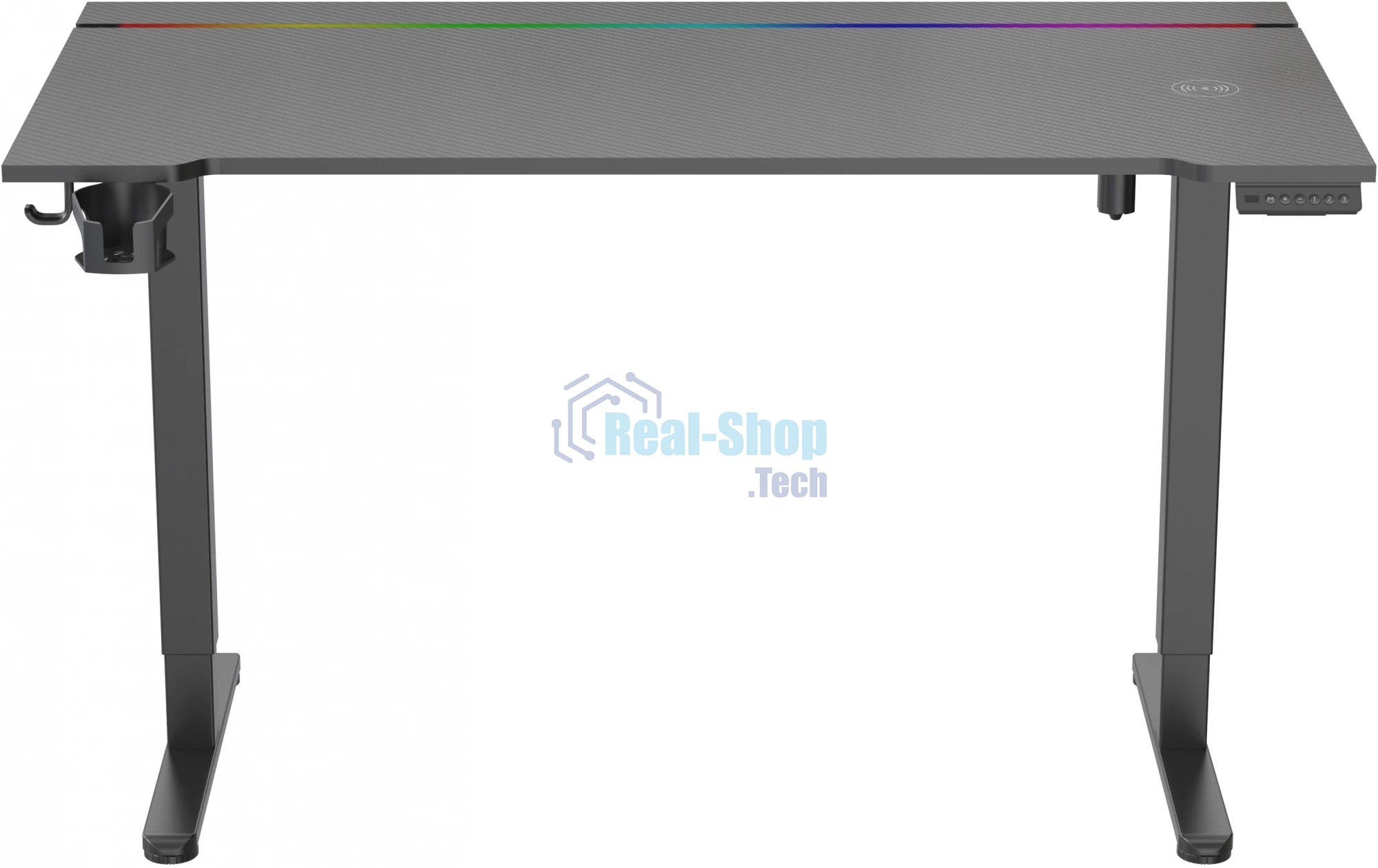 Стол компьютерный Cactus CS-EDXL-GbK столешница МДФ, черный карбон, каркас черный 140x60 см