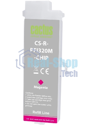 Картридж струйный Cactus CS-R-PFI320M-CHIP PFI-320M пурпурный (260мл) для Canon imagePROGRAF TM-200/200MFP/205/300/300MFP/305/250/255/350/355 с чипом