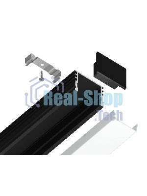 Алюминиевый профиль Ambrella light GP1750BK черный 2000*15.7*12