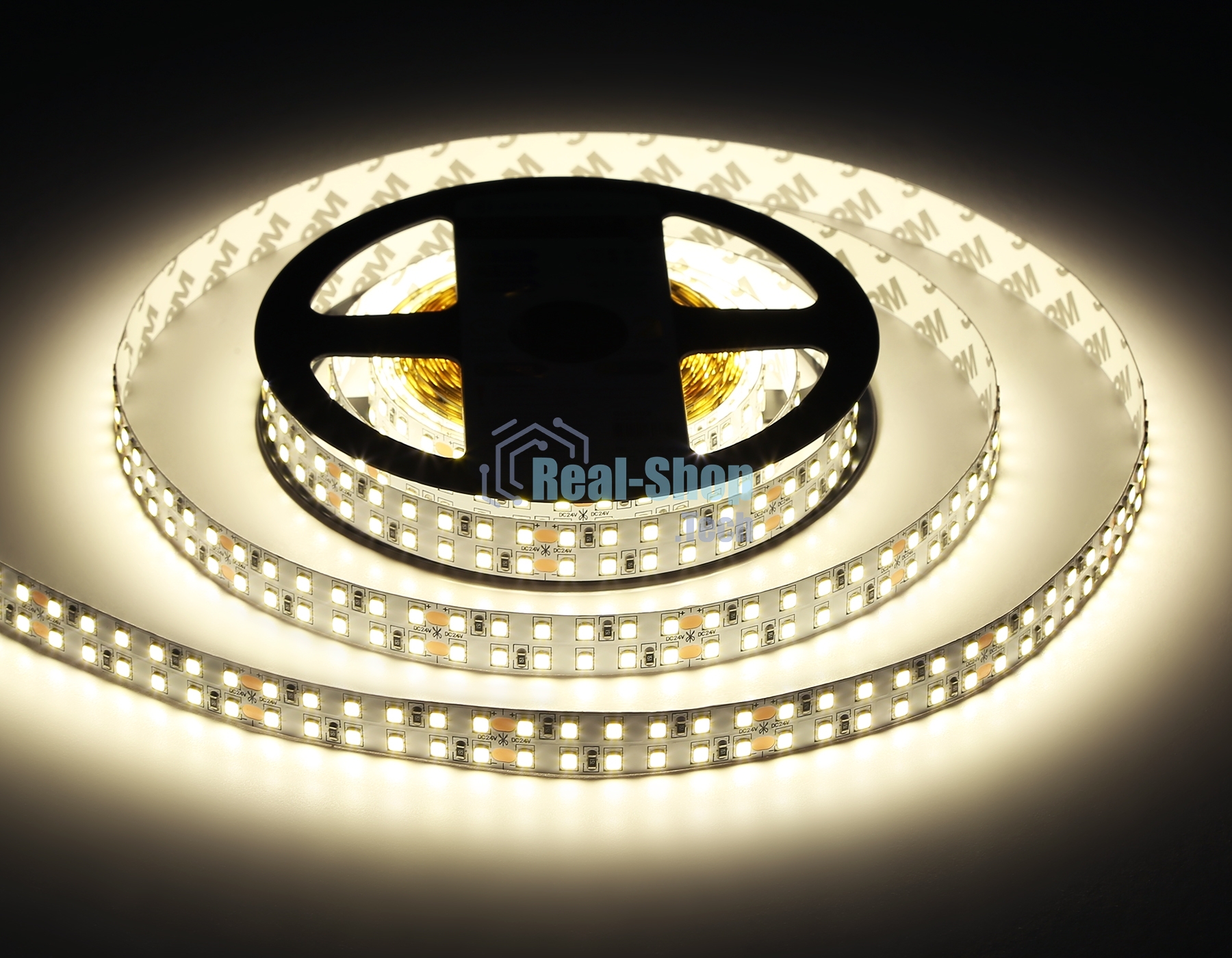 Светодиодная лента Ambrella light GS3702 2835 240Led /24W m/ 24V IP20 4500K/ 5000*14*1.2mm (2 конт.)